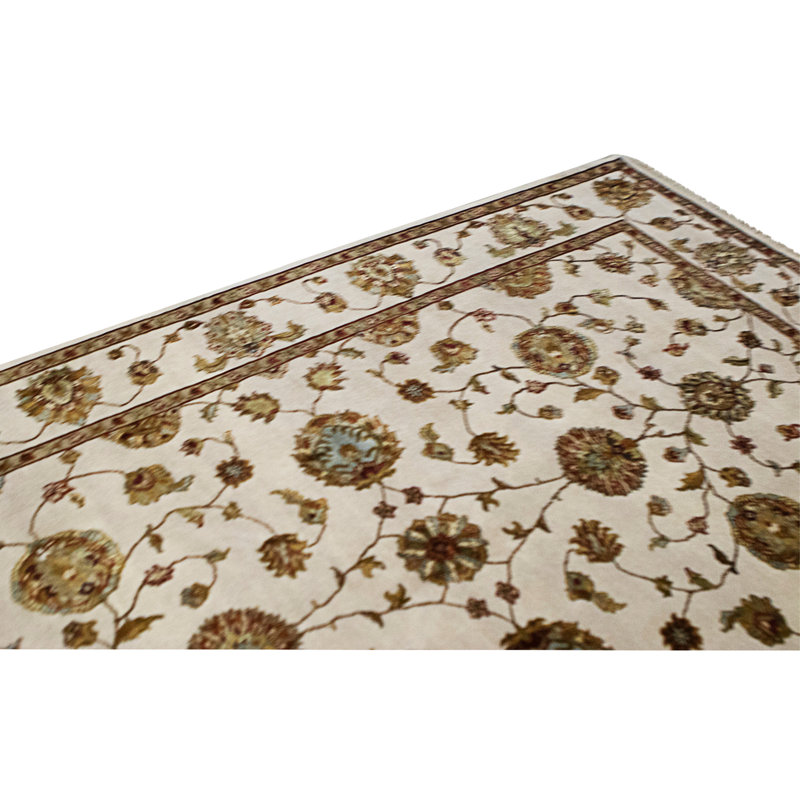 Handmade Silk and Wool Area Rug