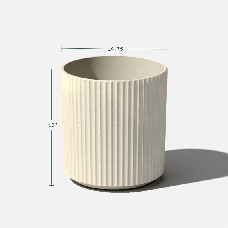 Pot à fleurs rond Demi Series, 1, Sable, H 16 po x l 14,75 po x P 14,75 po