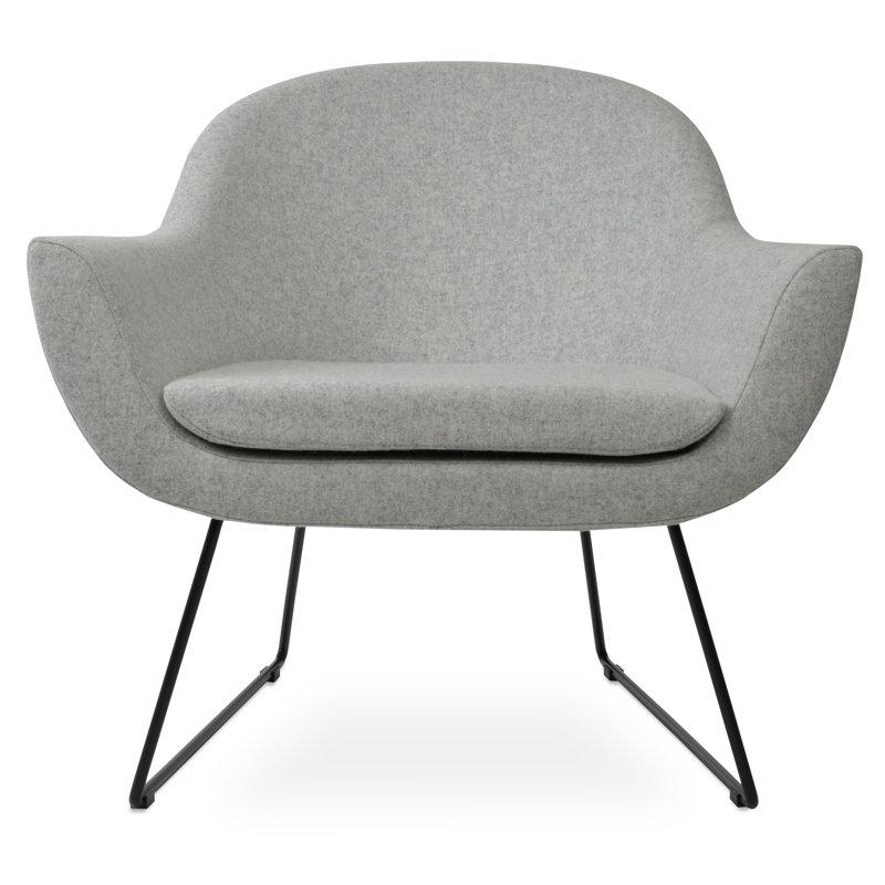 Madison Wire Armchair, Black, Silver Wool