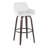 Daniella 30" Contemporary Fixed-Height Barstool With Swivel In Walnut Glazed Wood And White Faux Leather With Round Black Metal Footrest By Lumisource - Set Of 2-236692609-236692613