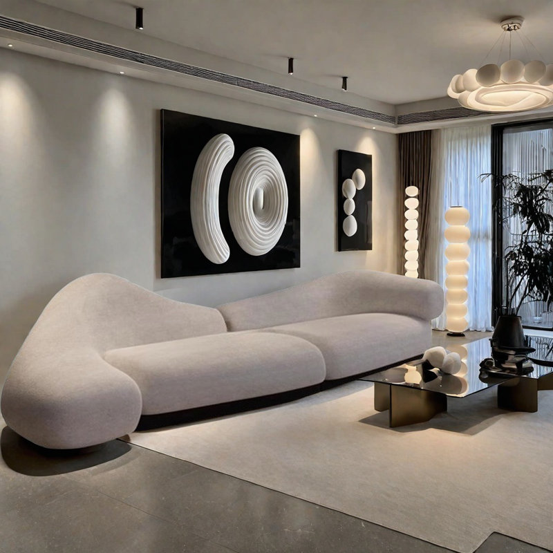 Canapé Modern, H 35,43 po x l 125,98 po x P 39,37 po