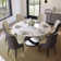 5/7 Pieces Modern Round Dining Table Sets, Sintered Stone Dining Table With PU Upholstered Chairs