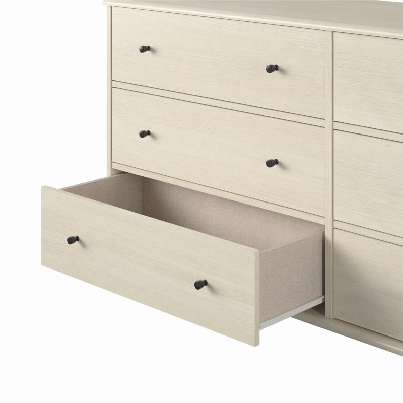 Commode 6 tiroirs, commode en bois pour chambre à coucher
