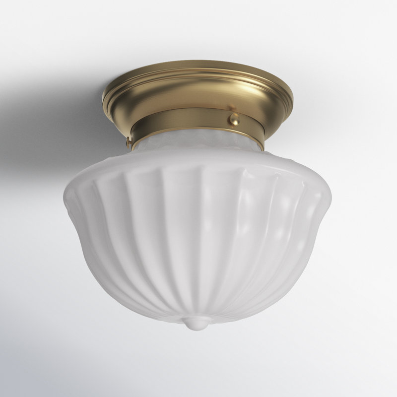 Dutchess 1 - Light Semi Flush Mount, Aged Brass, 10" H x 12" W