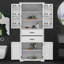 Grande armoire de rangement, armoire de rangement autoportante avec portes, tablette réglable et 2 tiroirs-2118344091