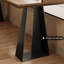 Bureau brun clair + bois massif rectangulaire noir + bureaux en fer-107978707