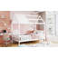 Lit simple en bois avec clôture, blanc-1076299757
