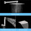 Système de douche avec nickel brossé, valve à pression équilibrée et pomme de douche à effet pluie, douchette à main