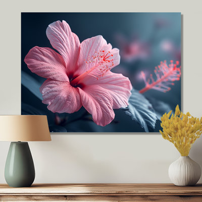 Rose, oasis tropicale, hibiscus - art mural hibiscus