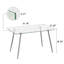 Table de salle à manger en verre, table rectangulaire moderne avec plateau en verre trempé et pieds en métal argenté, table de cuisine simpliste, table polyvalente pour le bureau à domicile