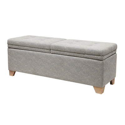 Style Storage Bench With Grey Upholstery Upholstered Space
