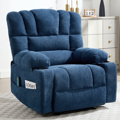 Fauteuil inclinable contemporain en chenille de 39 po de largeur avec chaleur et massage