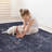 Black Washable Rug 5X8 Area Rug (Black+Gray, 5' X 8')-786681813