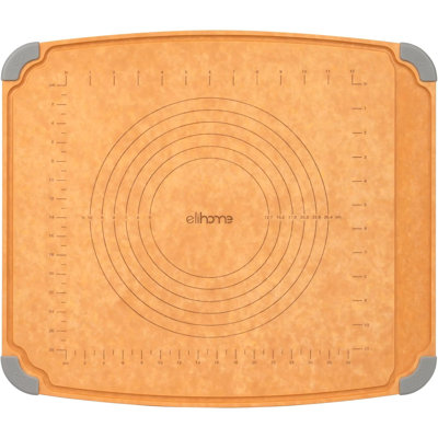Elihome Essential Baking Pastry & Cutting Board For Kitchen, Wood Fiber Cutting Board For Kitchen, Knife Friendly, Dishwasher Safe, Non-Slip Feet, Juice Groove, Non-Porous, Eco Friendly, 15" X 18"