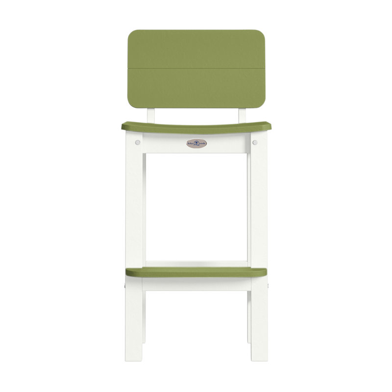 Tabouret Shoreline, Blanc / vert palmier