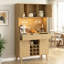 Armoire de cuisine avec prise électrique, lumière DEL et rangement pour bouteilles de vin-869930223