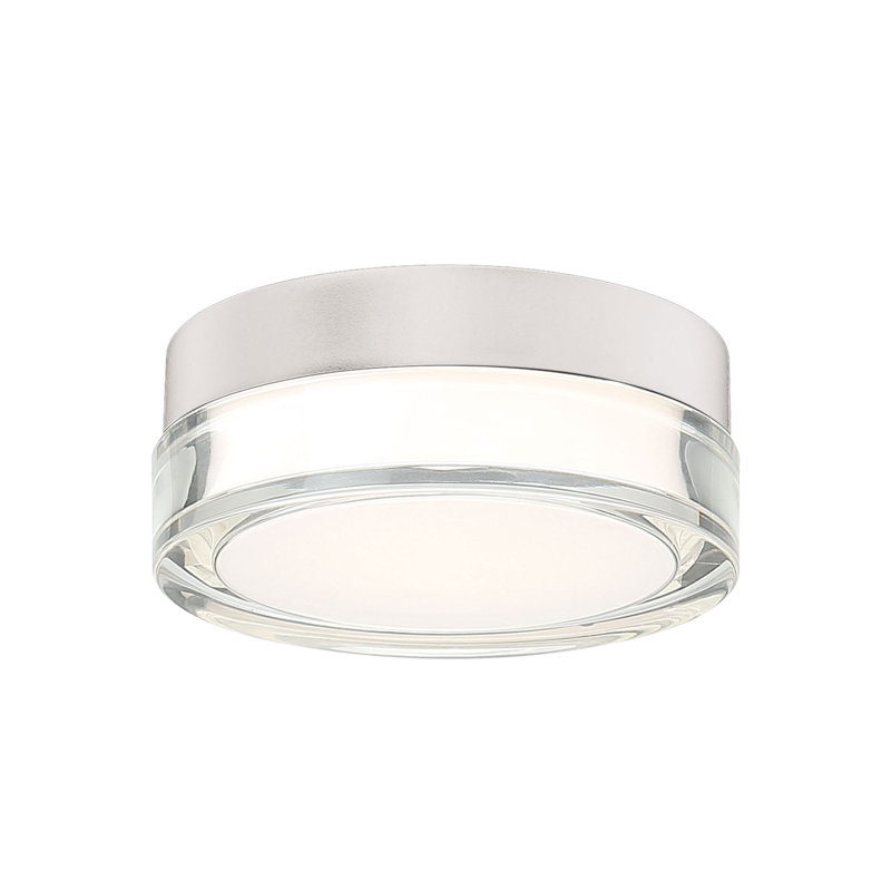 Pi Black Outdoor Flush Mount, 3500K, Stainless Steel, 2.5" H x 6.5" W x 6.5" D