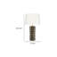 Lampe de table Wrix, abat-jour en lin blanc, base en céramique brune 29 po