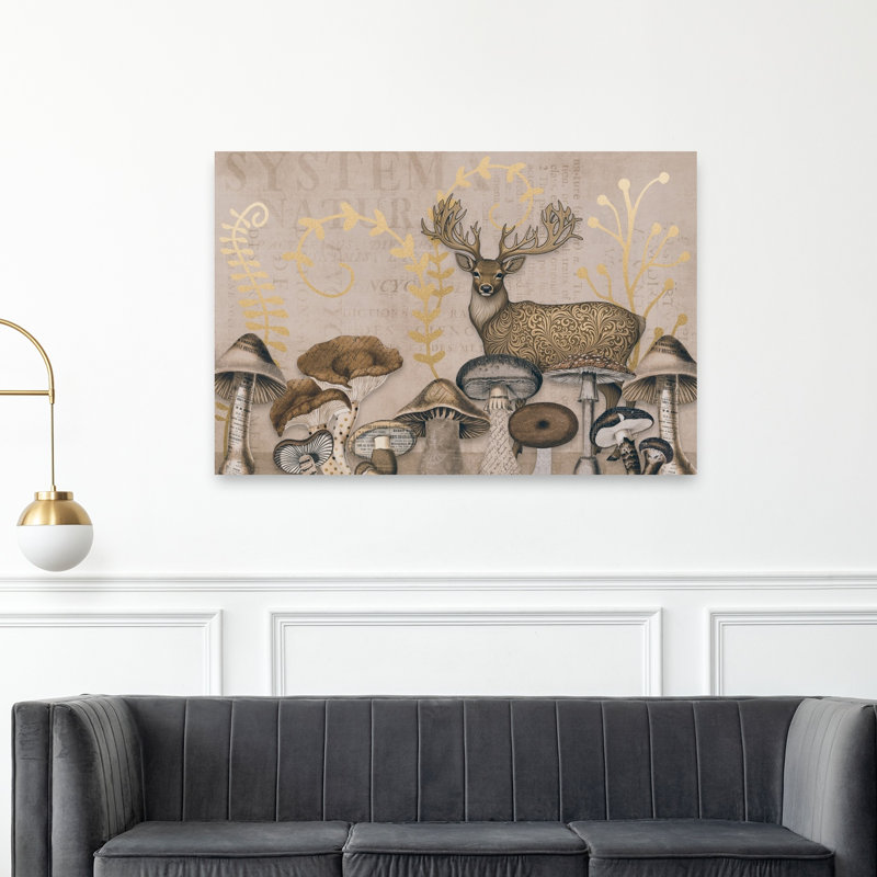 Affiche murale vintage représentant un cerf des bois, élégante et rustique, avec un cerf de la forêt et la nature.