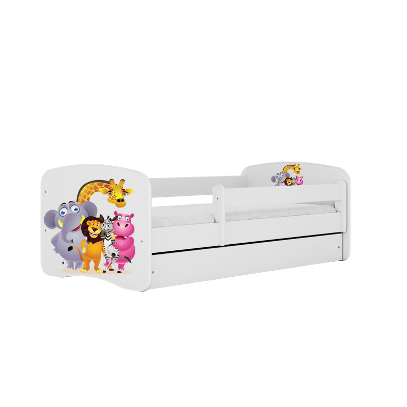 Cicero Drawer Convertible Bed and Mattress, European Toddler (80 x 160 cm), White