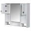 Armoire de rangement murale moderne 35 po x 28 po, armoire de salle de bain murale avec miroir, armoire à pharmacie avec barre à serviettes