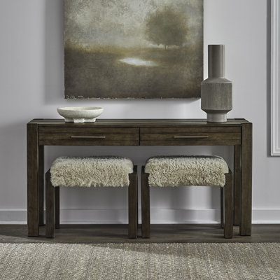 Ensemble de console Arnaline avec 2 tabourets rembourrés