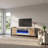 Rickeisha 77.2" Modern TV Stand with Electric Fireplace, High Gloss Finish, Media Storage-1990958068