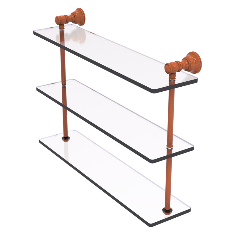Freyja 3 Piece Glass with Towel Bar, 16" H x 22" W x 5.54" D, Autumn Sparkle