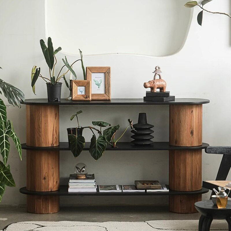 Console en bois massif de style américain., H 33,8 po x l 59 po x P 15,7 po