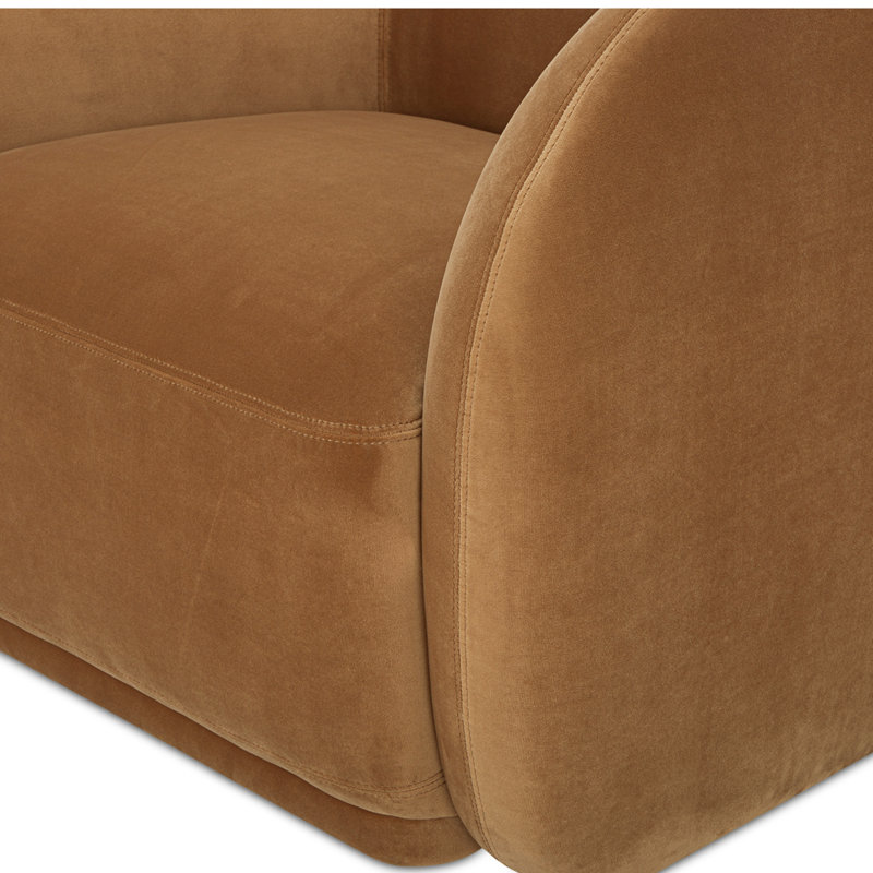 Faye Armchair, Tan Faux Mohair