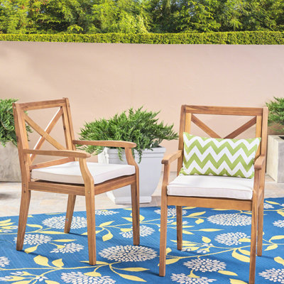 Chaise de salle à manger de 2 personnes avec coussins crème - Rehaussez le style de votre jardin
