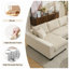 Canapé-lit d'angle 4 places en velours côtelé HF-114 po L x 54,5 po P x 33 po H