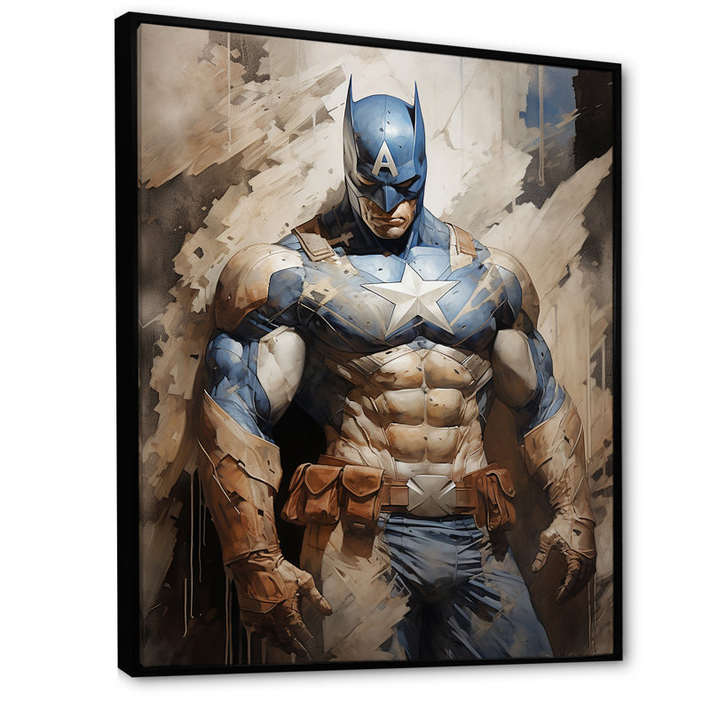«Darkness Superheros III», reproduction sur toile, Cadre flottant noir, H 32 po x l 24 po x P 1 po