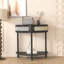 Unique Half Moon Design End Table with Sliding Door,Elegant Semi-circle Entryway