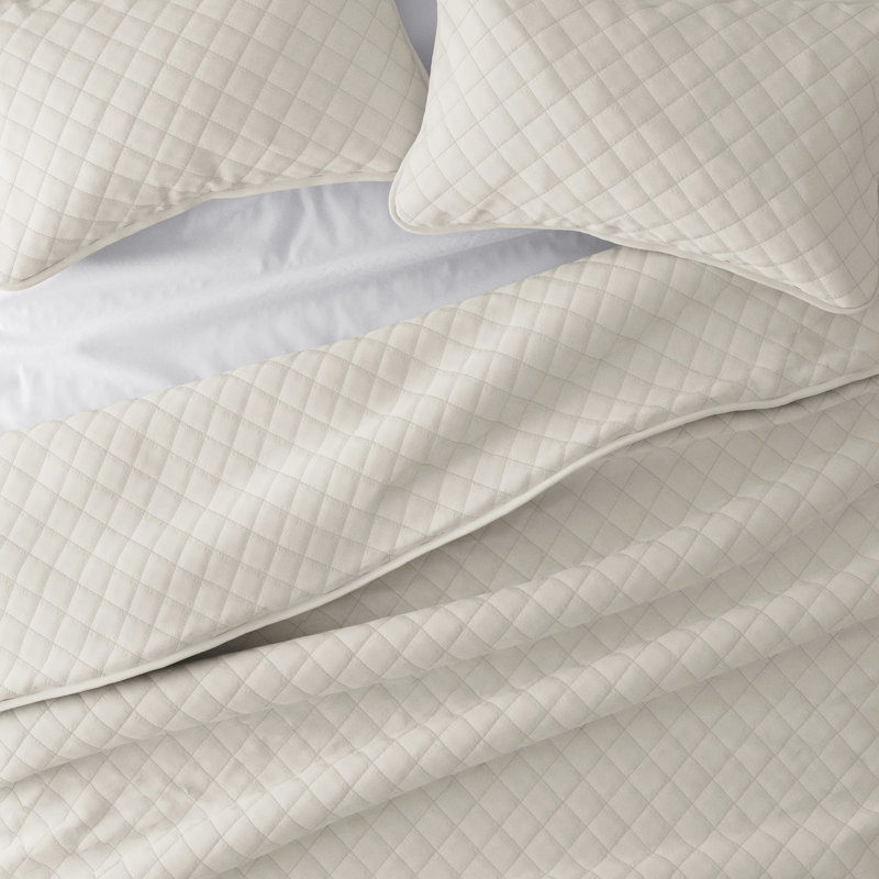 Ensemble de courtepointe Becky Cameron, Naturel, Courtepointe pour lit simple + 1 taie décorative 