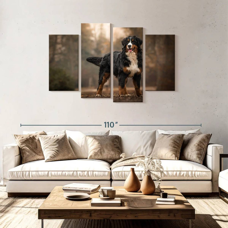 Bernese Mountain Dog, 48" H x 75" W