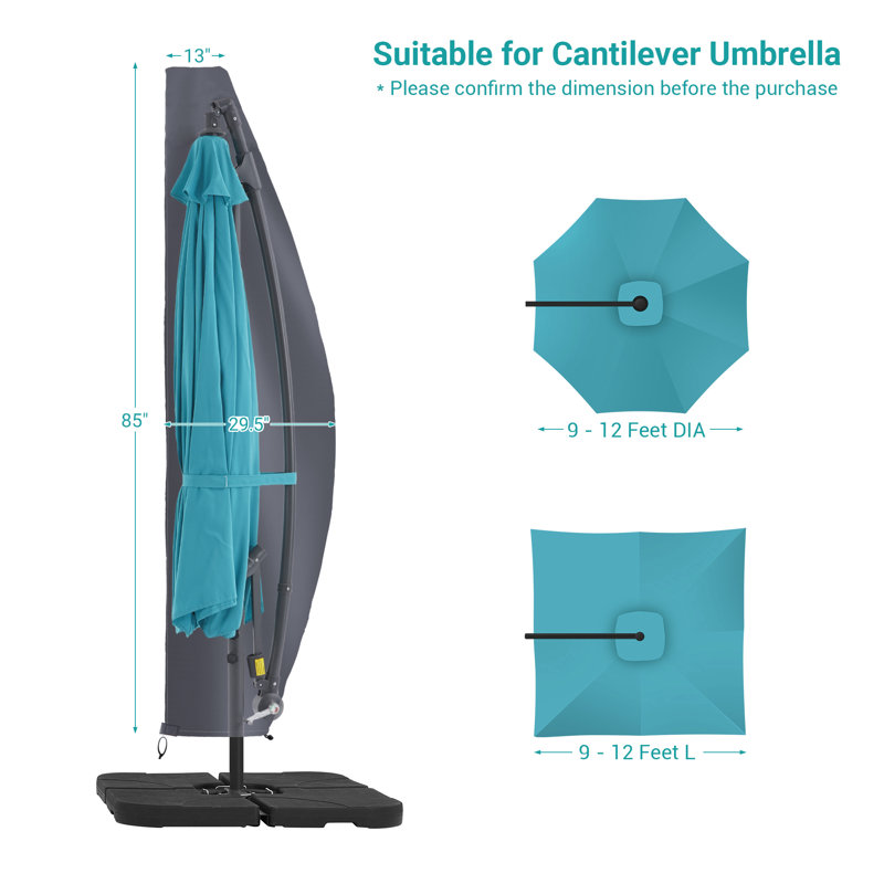 Outdoor Patio Umbrella Cover, Senior Ash