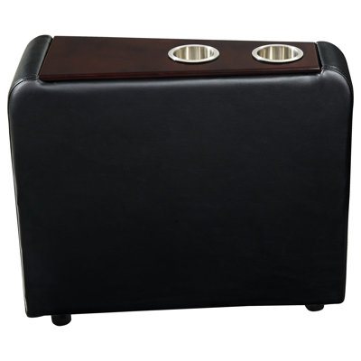 Contemporary Black Upholstered Wedge Console For Home Theatre With Gel Memory Foam And Built - In Cupholders, 23.83H X 11.5W 27.87D Inches Customized Seating Hemlock Frame, Cool Two 23.83 High Modern