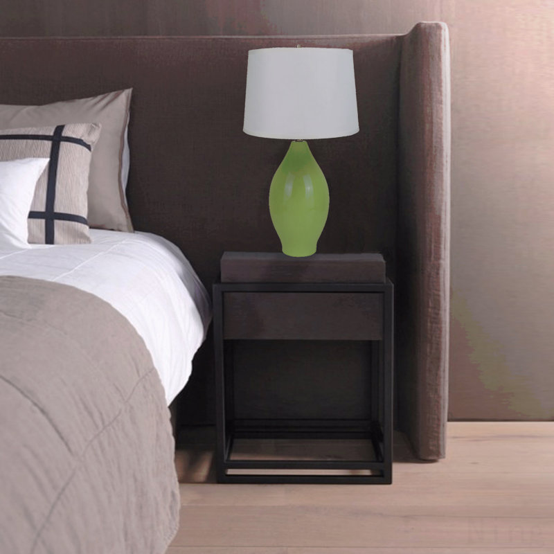 28"H Red Lemon Shape Ceramic Table Lamp