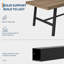 Table de salle à manger industrielle de 140 cm (55,11 po) pour 4 à 6 personnes, grand plateau rectangulaire en bois avec structure robuste en métal noir, design moderne pour la cuisine et la salle à manger, style poirier rustique-273881125