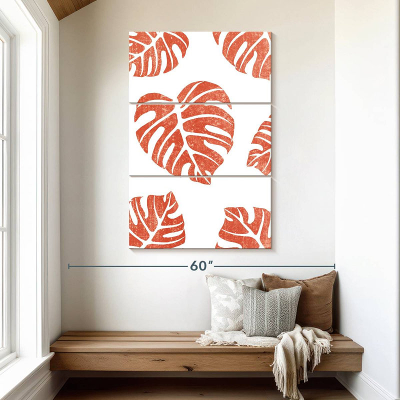 Harnek Terracotta Leaves III, 50" H x 32" W