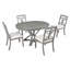 Ensemble de table de salle à manger extensible 5 pièces avec 4 chaises rembourrées de style rétro TREXM (brun et blanc antique)-392313998