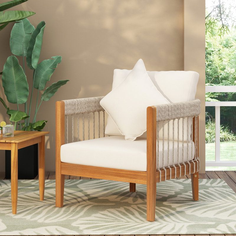 Fauteuil club d'extérieur Agnes Comprend deux coussins. Peu d'entretien. Dimensions du produit: 27,83 po