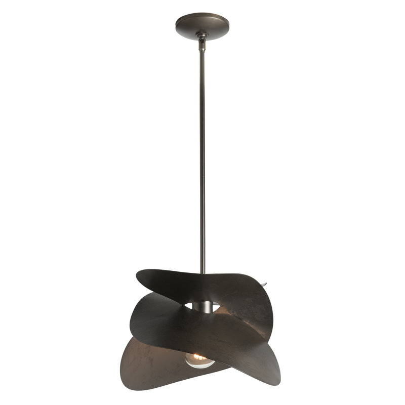Hibiscus 1 - Light Unique/Statement Geometric Pendant, Dark Smoke