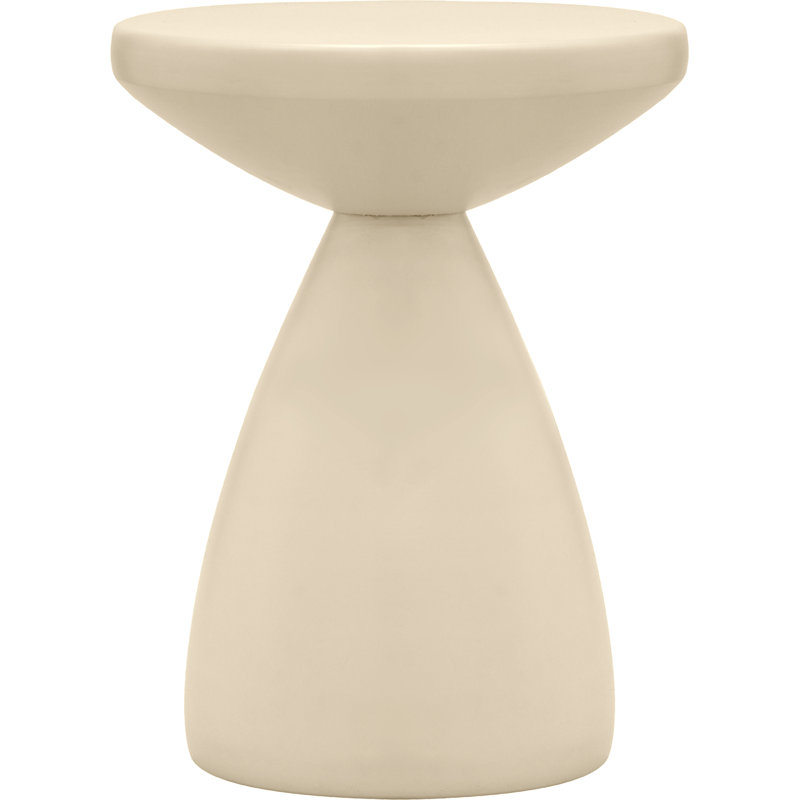 Table d'appoint en fer Anika Hendershot, Crème, crème