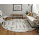 Jalaycia Geometric Hand Loomed Wool Area Rug in Gray