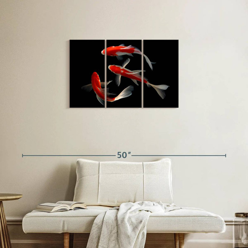 Koi Fish Trio, 20" H x 33" W