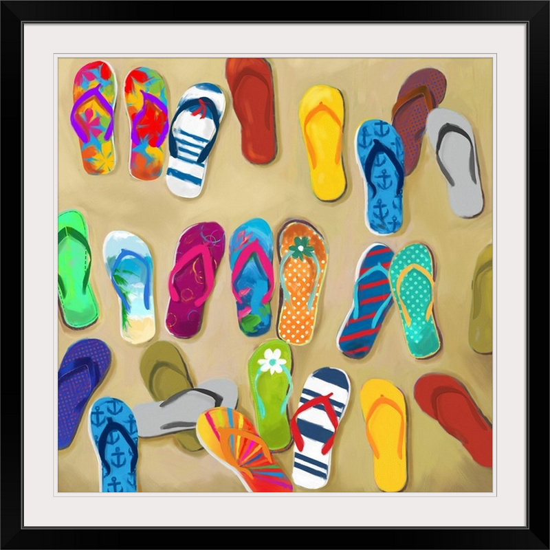 «Flip Flops II Mini» par Drako Fontaine, reproduction d'art, H 10 po x l 10 po x P 1,5 po, Toile