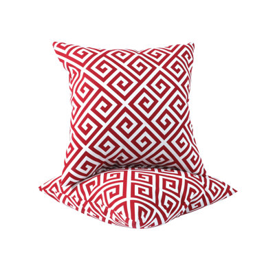 Set of 2 Waterproof Outdoor Throw Pillows - Fade Resistant Patio Cushions with Soft Pattern