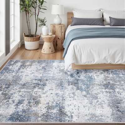 Tapis moderne lavable à la machine avec envers antidérapant Delly